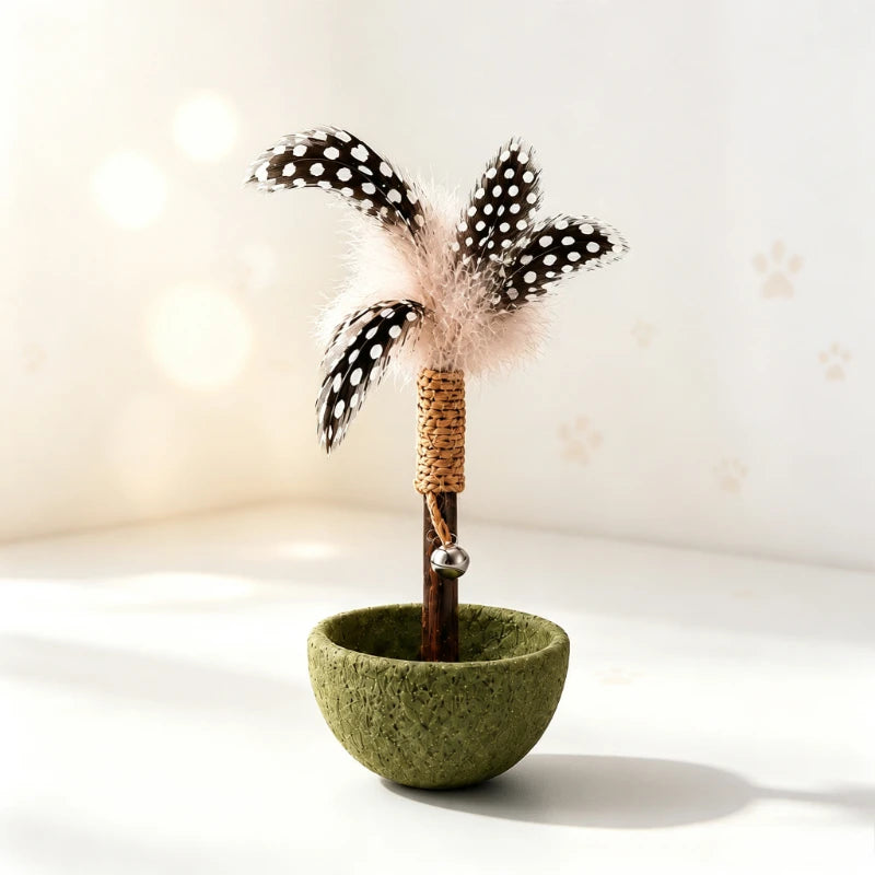 Catnip Feather Tumbler Cat Toy Self‑entertainment Relief Boredom Cat Stick Durable Interactive Pet Toy for Kitten Quake A