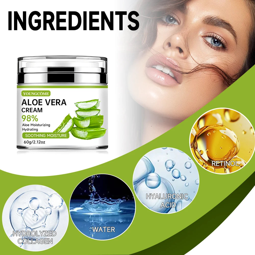98% Pure Aloe Gel-Instant cooling and deep nourishing moisturizer for men and women-Strengthens skin barrier,Suitable for All Quake