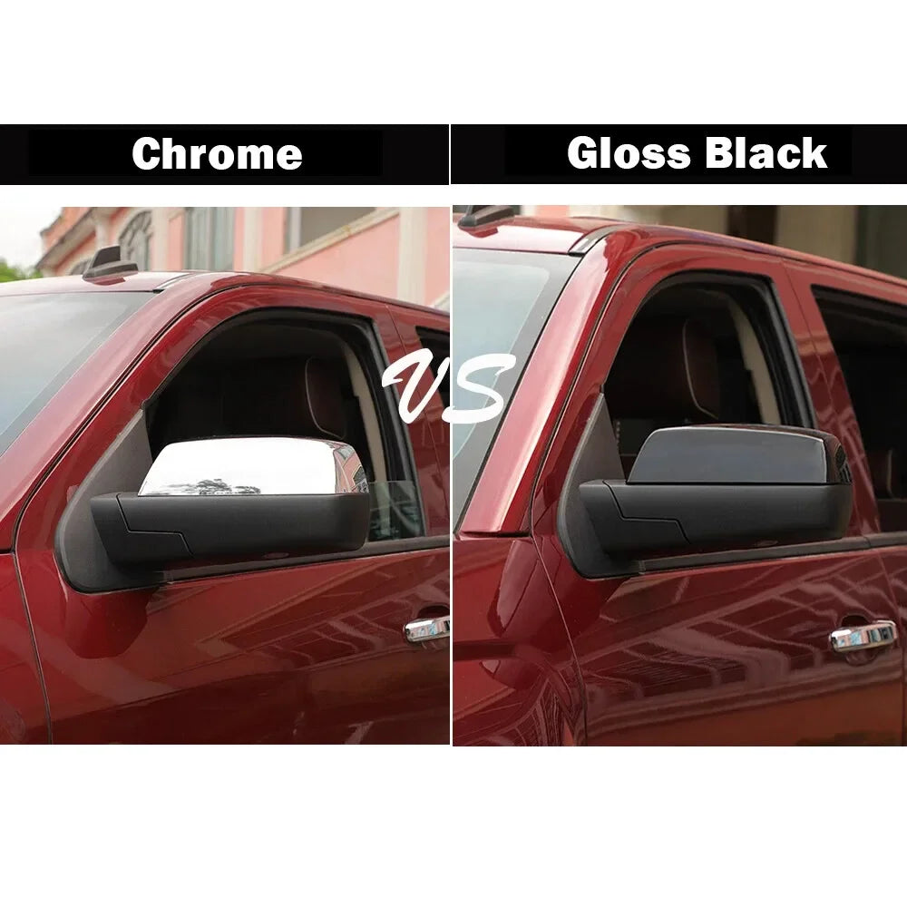 For Chevrolet Silverado GMC Sierra 1500 2500 3500 2014-2018 2x Car Replacement Rearview Side Mirror Cover Wing Cap Case Trim Quake
