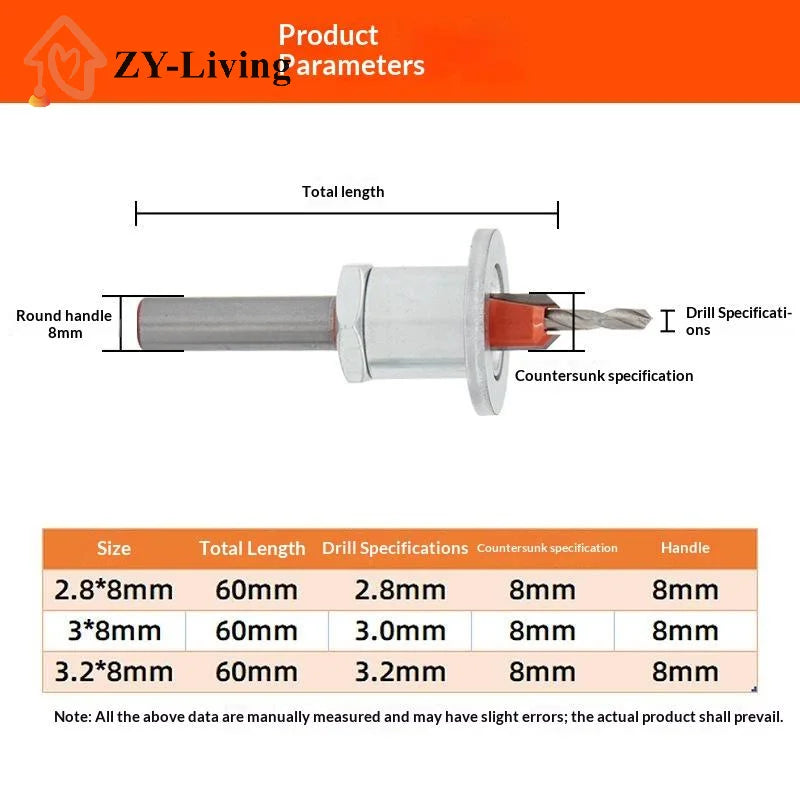 Adjustable Countersunk Drill Countersink Drill Bit Adjustable Carpentry Reamer Chamfer Screws Wood Screws Precision Cone Holes‌ Quake