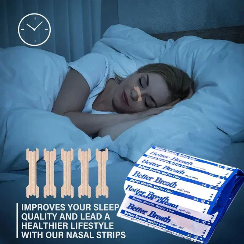 vvocci Good Sleep Patch Breath Better Anti Snore Nasal Strips for Adults, Disposable Protective Equipment 10pcs 30pcs 60pcs Quake