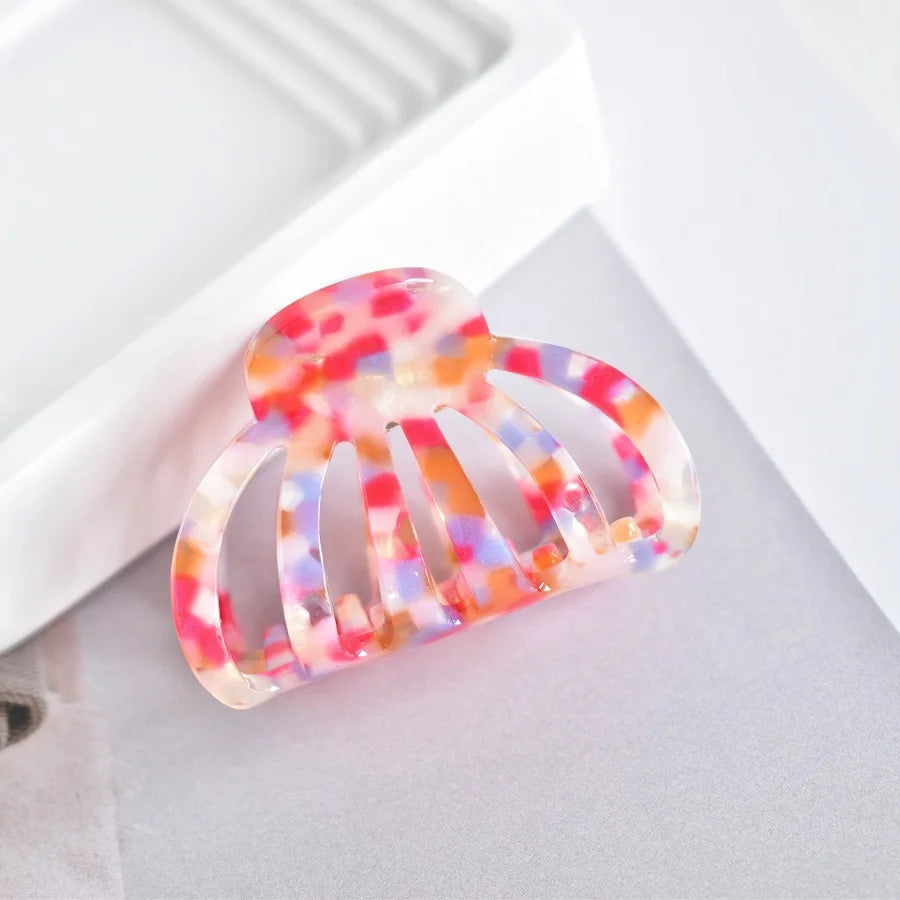 Acetic Acid Grab Clip Hollow Summer Hairpin Color Sweet Girls Women Headwear Hair Styling Tools Accessories Quake 7