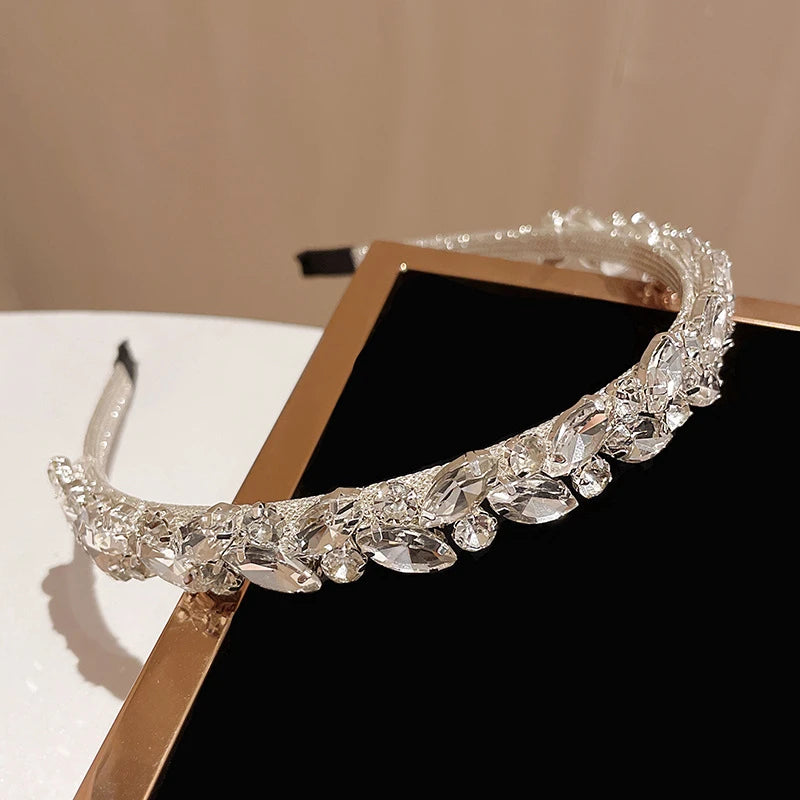 Versatile Out Rhinestone Headband Hairpin Headband Retro French Crystal Headband Female Korean Version Quake