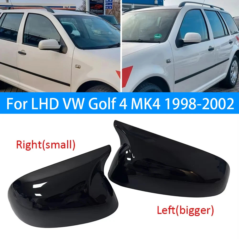 For LHD VW Golf 4 MK4 1998-2002 Passat B5 Jetta Car Sticker Rearview Side Mirror Cover Wing Cap Exterior Door Case Trim ABS Quake