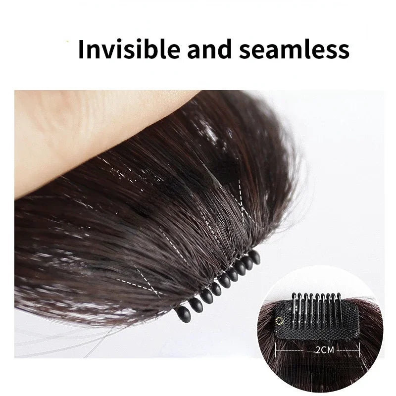 Korean Fake Air Bangs Hair Clip-In Extension Synthetic Fake Fringe Natural False Hairpiece for Women Girls Hair Clip in Bangs Quake