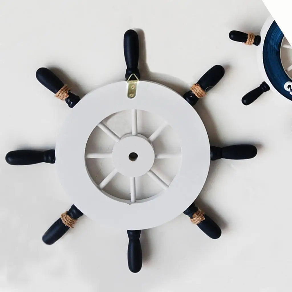 Sea Decor Wooden Ship Wheel Nautical Home Decor Beach House Decoration Ocean Style for Living Space Quake