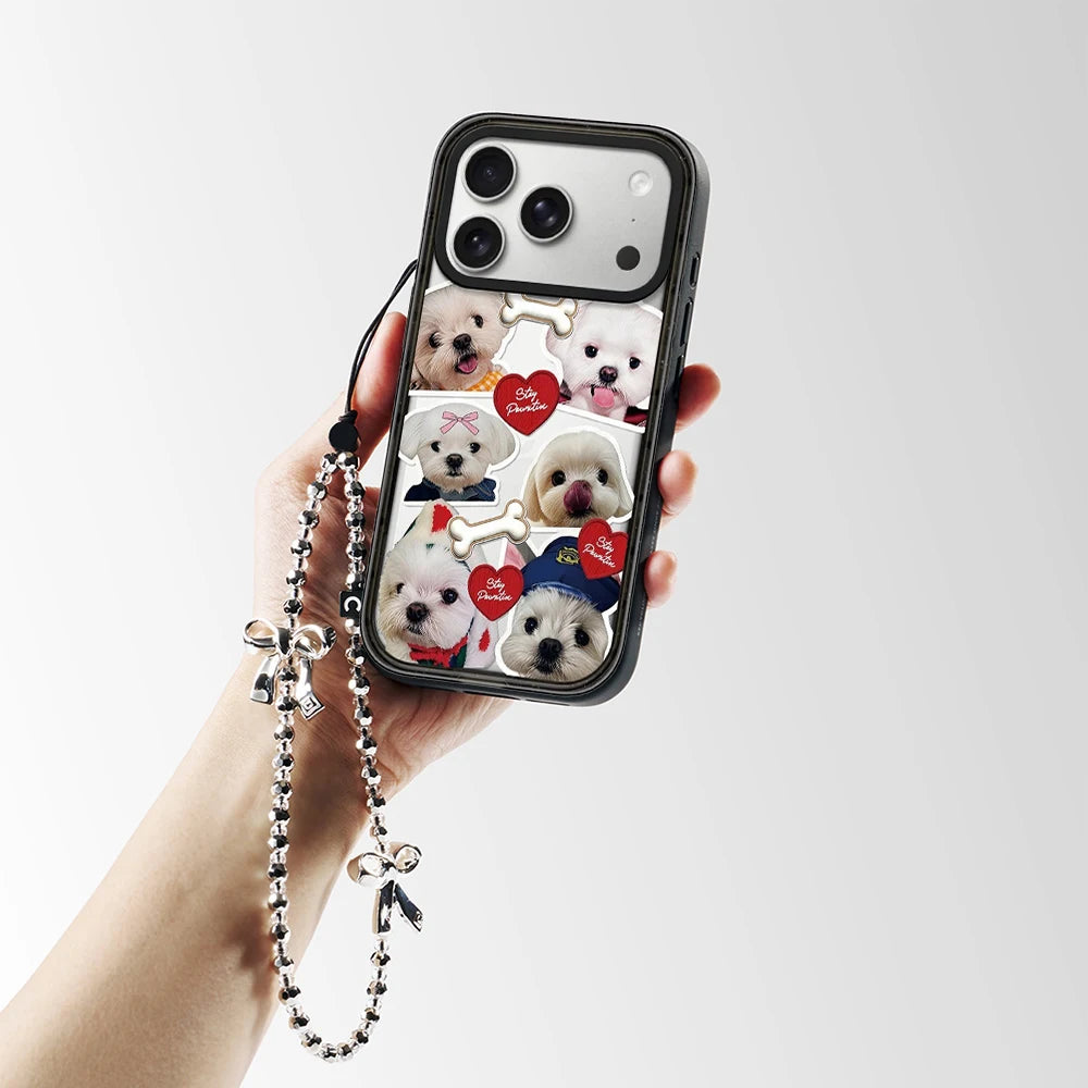 Puppy Love Cute Lovely Pattern Impact Magnetic Phone Case Cover for IPhone 14 15 16 17 18 Pro Max Case Quake