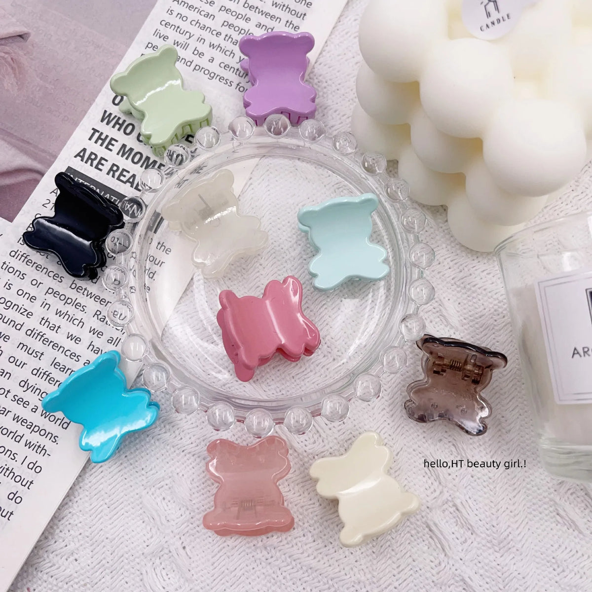 Korean New Bear Mini Grab Bangs Clip Candy Shark Clip Styling Tools & Accessories Headwear Girls Kids Hair Accessories Quake