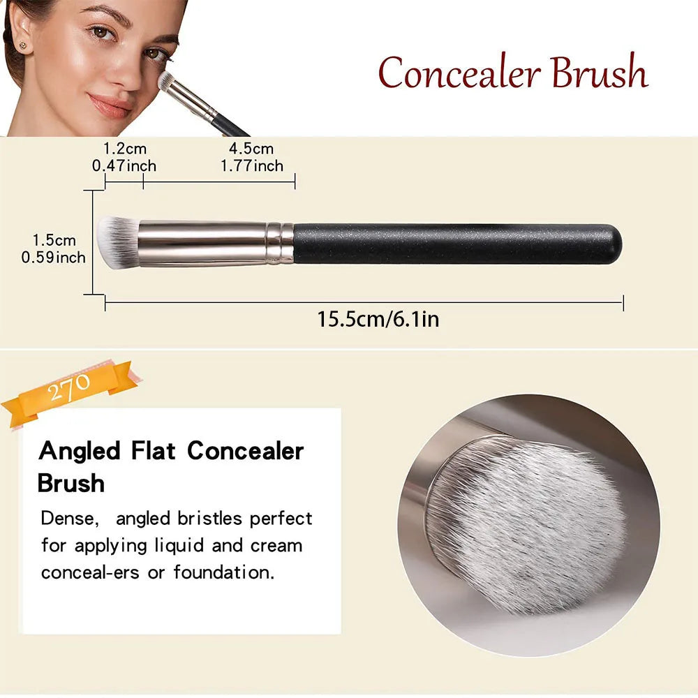 270 Concealer Brush, For Blending Liquid, Buffing, Sculpting, Mineral Powde Quake