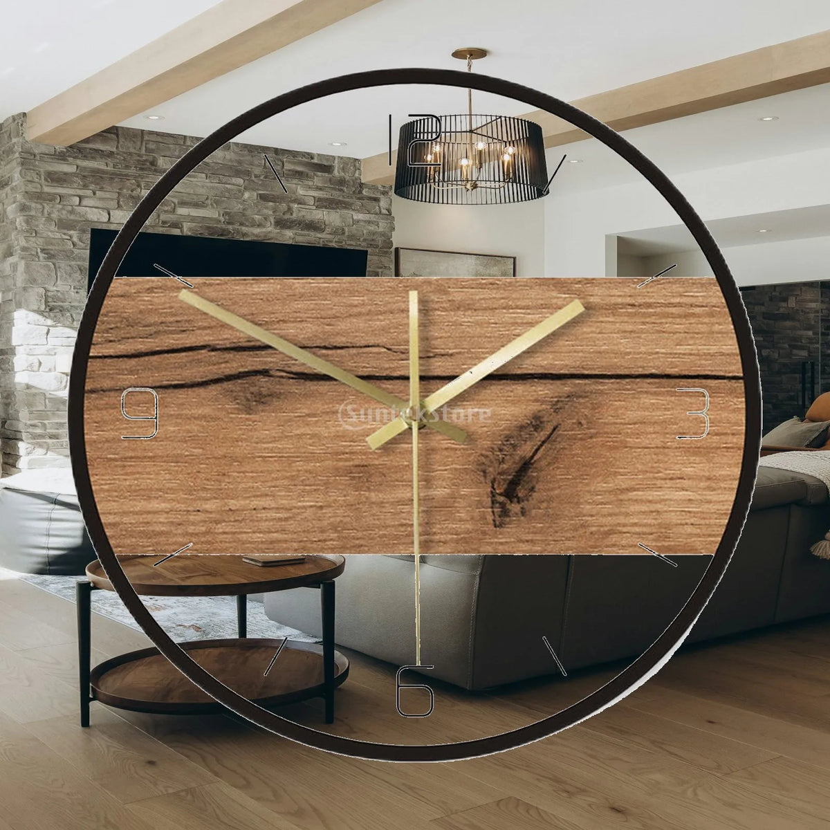 Nordic Wall Clock Wall Art Acrylic Wood Texture 12 inch Silent Decorative Clock for Bedroom Living Room Kitchen Decoration Quake Default Title