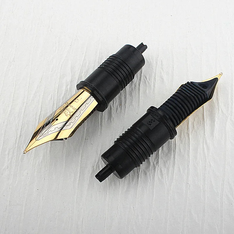 Jinhao #8 Fountain Pen Nibs for Jinhao Skeleton, X159/9019 Replaced Metal Nib EF/F/M Golden Quake 2PCS EF 0.38MM