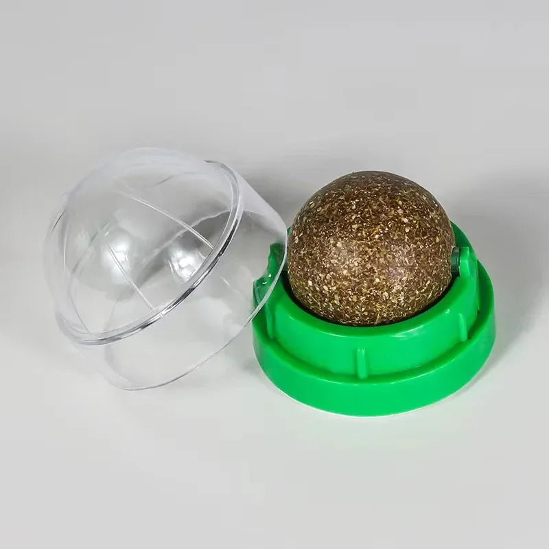 Catnip Cat Wall Stick-on Ball Toy Scratchers Treats Healthy Natural Removes Balls to Promote Digestion Cat Grass Snack Quake 1pc B