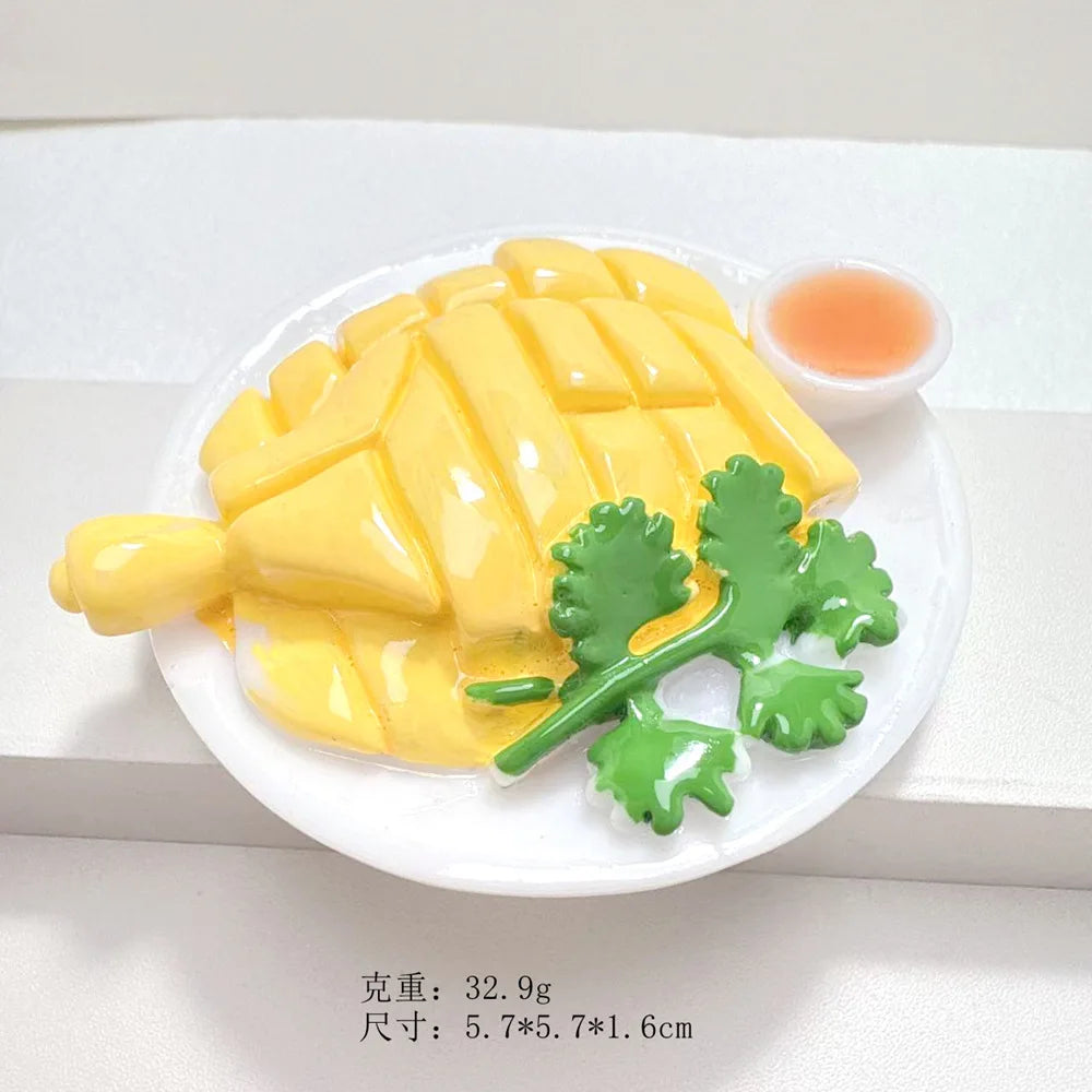 5Pcs Large Miniature Sweet Cake Dessert Noodle Resin Cabochon Fake Food for Decor Making Accessories DIY Dollhouse Kichen Play Quake No.9