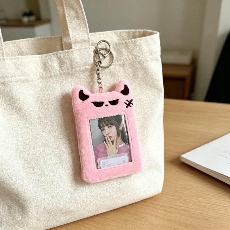 Girl Heart with Wings Devil Plush Card Set Student Love Bean Small Card Star Chasing Display Pendant Quake