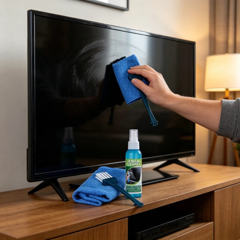 1 Set of Screen Cleaning Kit with Cloth and Liquid Cleaner Suitable for LCD TVs Tablets Laptops and Camera Lenses Quake