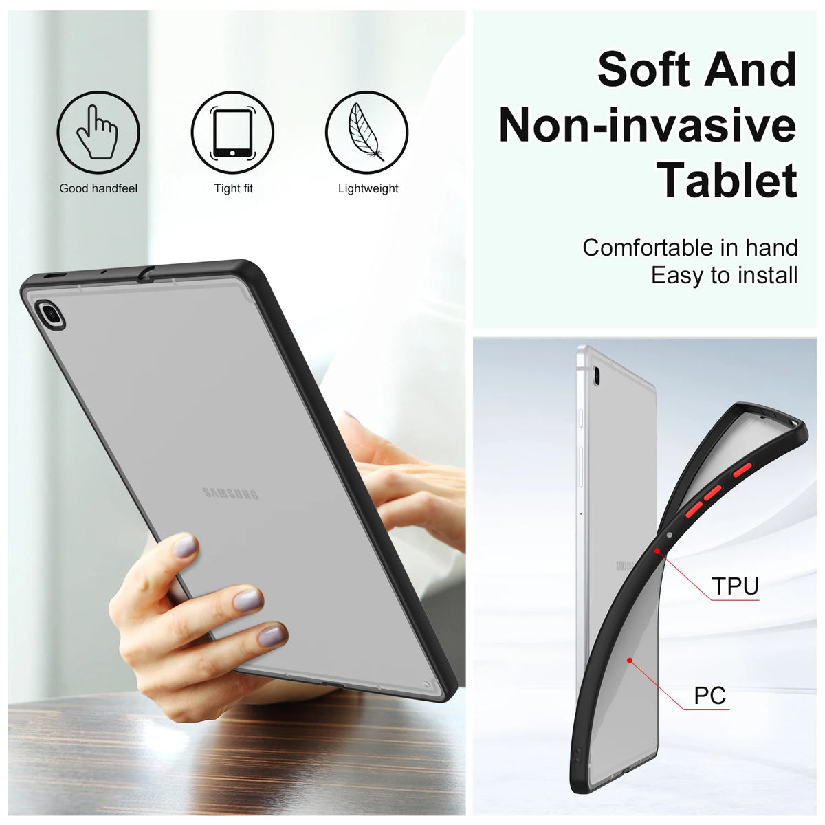 For Samsung Galaxy Tab TAB A8 Shockproof Protective Case - 10.5-inch Transparent Tablet Cover - Suitable for SM-X200/X205 Quake