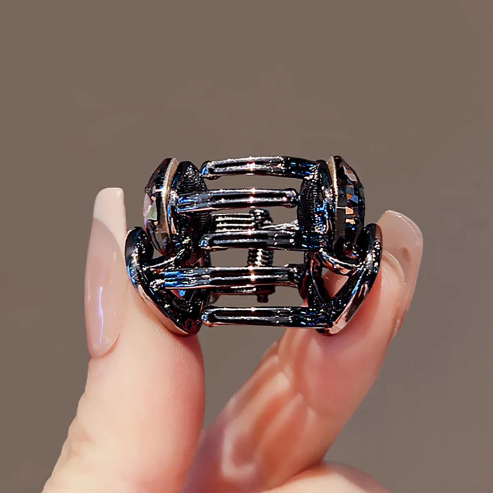 Exquisite Small Crystal Rhinestone Hair Claw Alloy Bangs Hairpin Women Forehead Bang Side Clip Princess Head Hair Accessories Quake