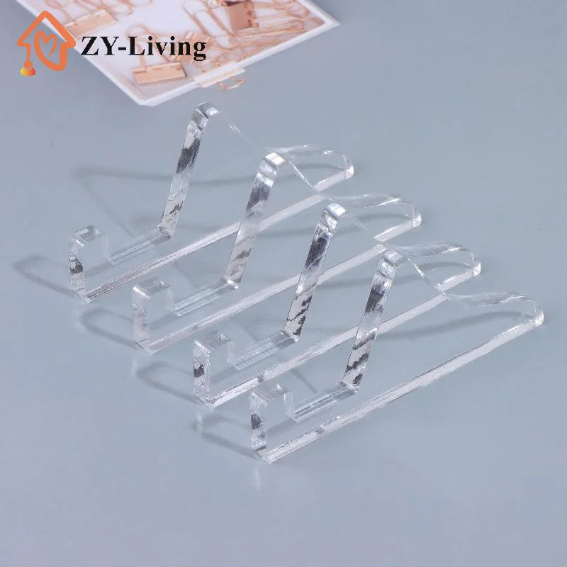 2Sets Transparent Acrylic Photo Frame Stand,Display Cabinet Base Stand,Medal Certificate Desktop Ornament Decoration,Photo Frame Quake