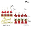 Christmas Tree Decoration Pendant Christmas Ball Pentagram Gift Box Ornaments Christmas Holiday Gift Decoration Party Supplies Quake 17PCS