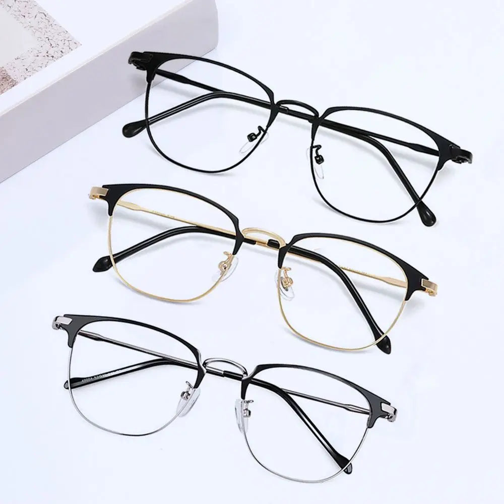 Anti-Blue Light Glasses for Men Women Fashion Oversized Metal Frame Ultralight Eye Protection Eyeglasses Office Computer Goggles Quake