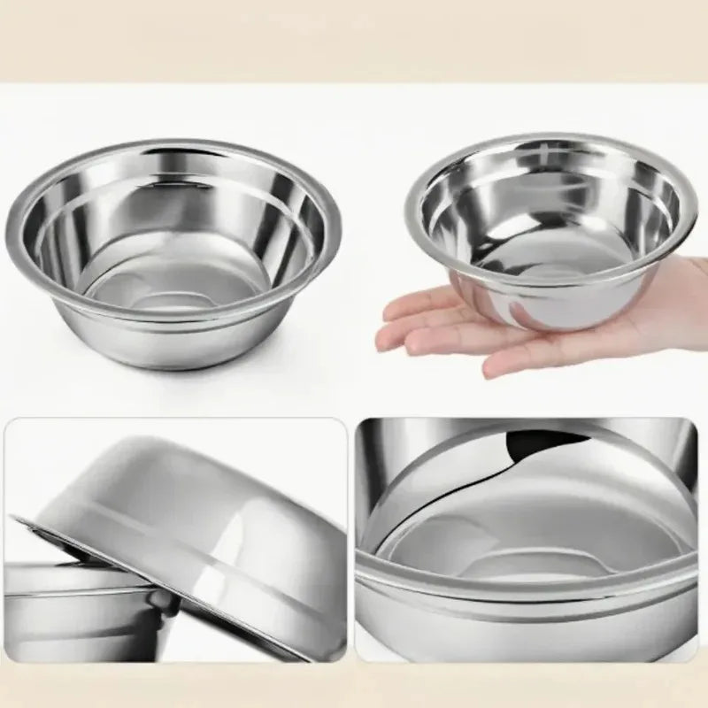 Stainless Steel Anti-Slip Pet Bowls Set for Cage Use - 6/18 Pieces Dog And Cat Feeding Plates Quake