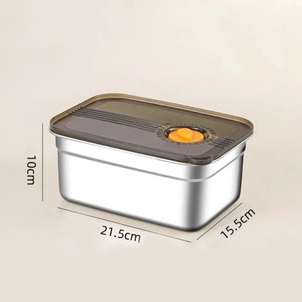 New Stainless Steel Camping Lunch Box Sealed Large Capacity Bento Box Leak-proof Refrigerator Freezer Storage Box Camp Supplies Quake 2200ml