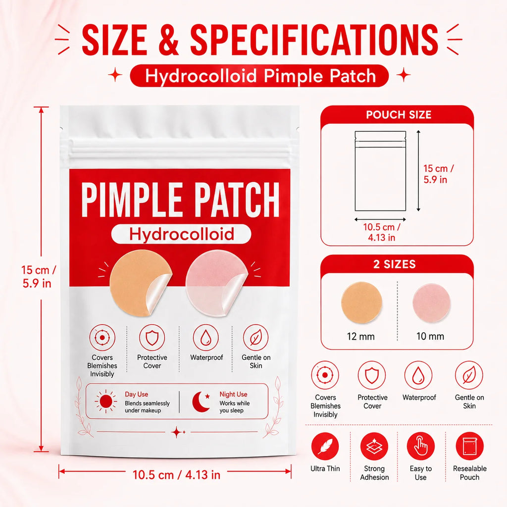 360/720Pcs Hydrocolloid Facial Concealer Patches, Nude & Clear 2 Shades, Invisible Blemish Cover Stickers, Day & Night Use Quake