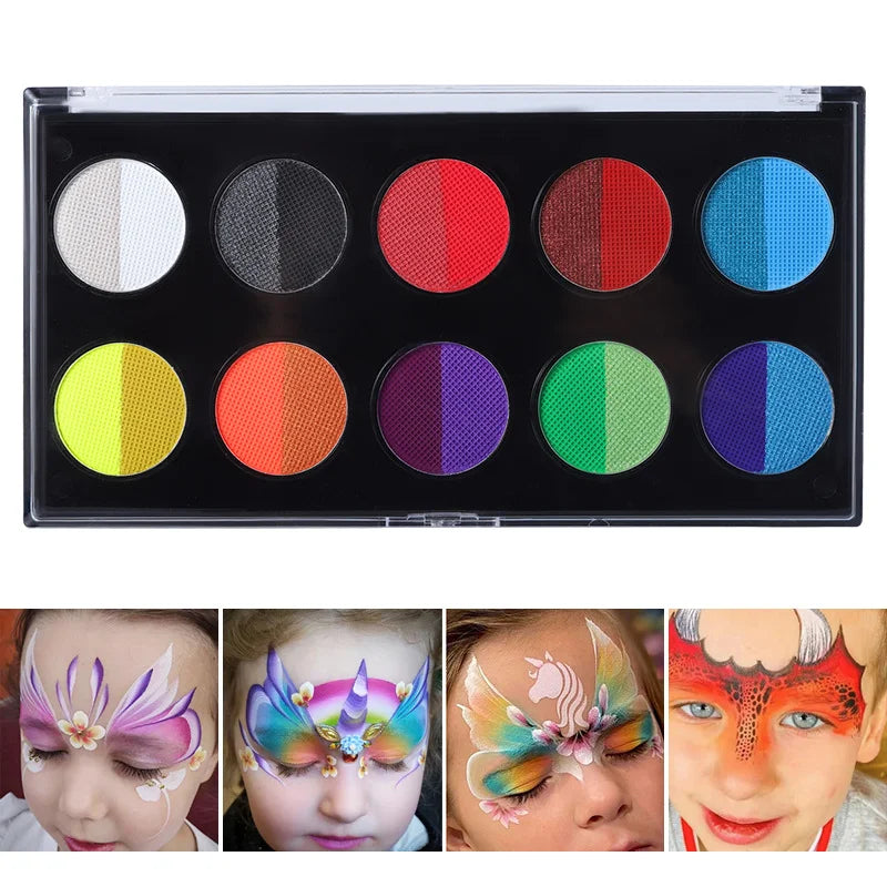 Two-colour fluorescent face body paint UV glow for Halloween,Christmas,theme parties,cosplay and club stage performances Makeup Quake 10 color
