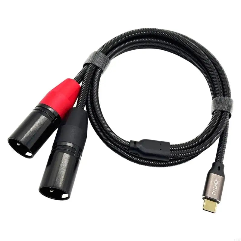 USB C to Double XLR Male Music Splitter Cable, Braided Y Cable with Chip for Mobile Recording and Live Sound Gear K1KF Quake