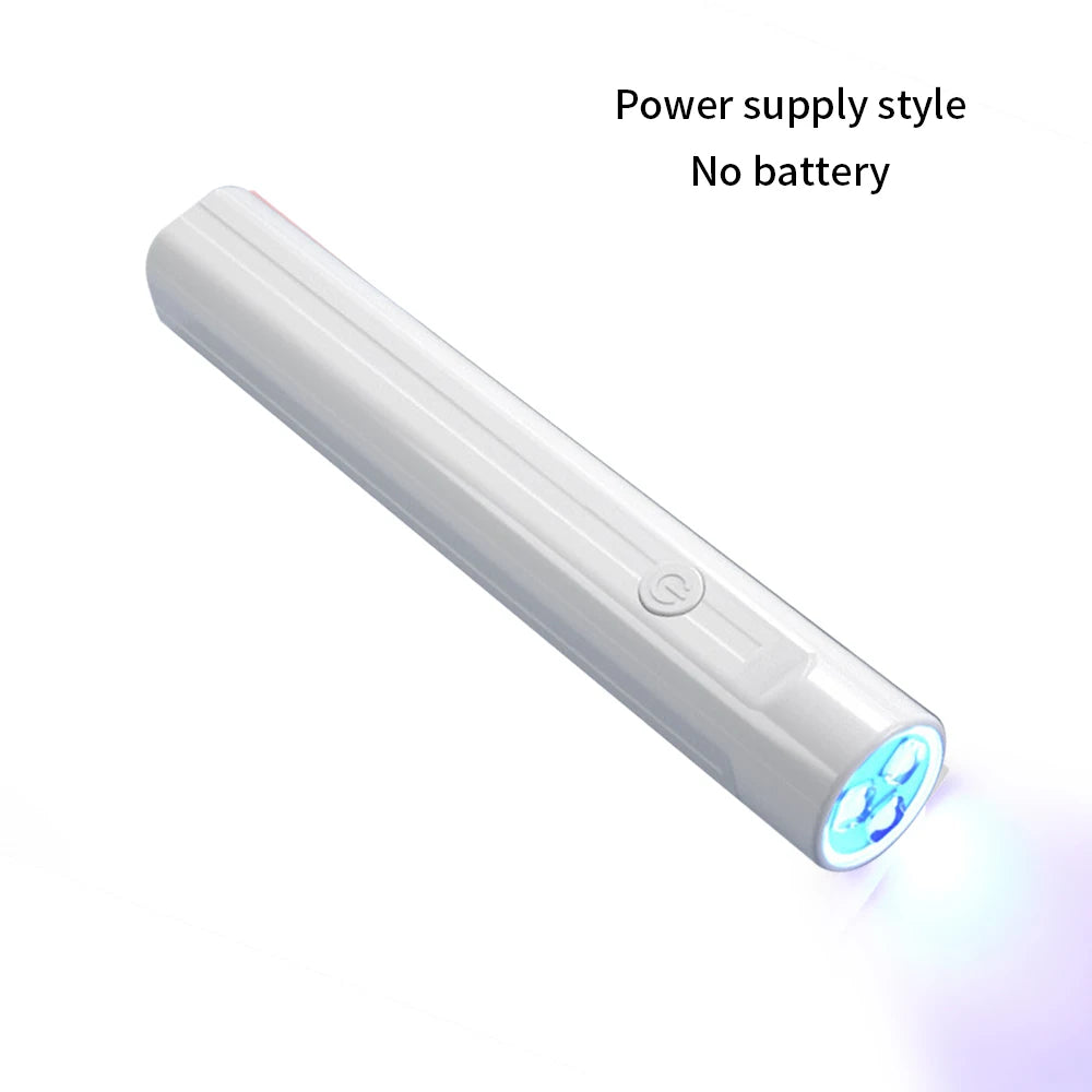 Handheld Mini Nail Lamp Nail Lamp Portable Nail Machine Nail Dryer Tool Manicure Shop Phototherapy Professional Flashlight Pen Quake WHITE USB Type-C
