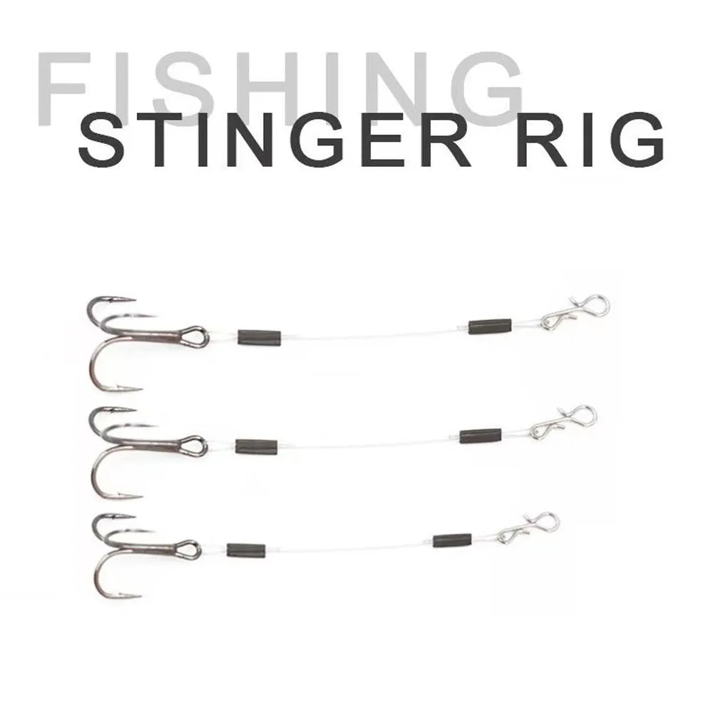 3-Pack Carbon Line Triple Hook Fishing Rig European Pike Stinger Line Set Specifically Designed for Targeting Pike Quake