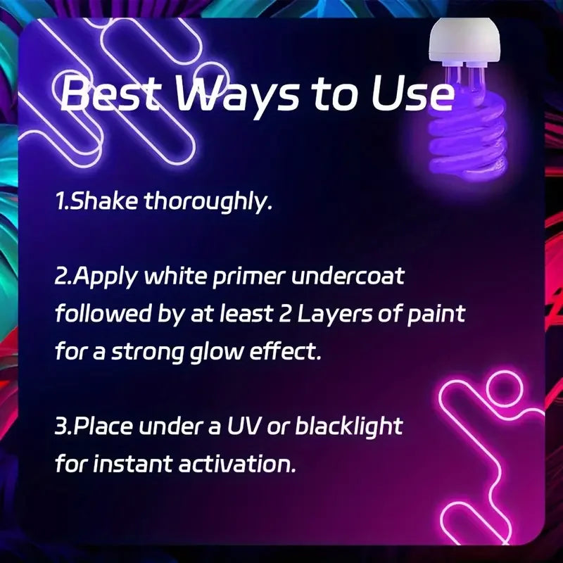 6 Color 25ml UV Neon Face Body Paint Neon Fluorescent Glow Safe Body Paint For Festivals Parties Halloween Makeup Festival Party Quake