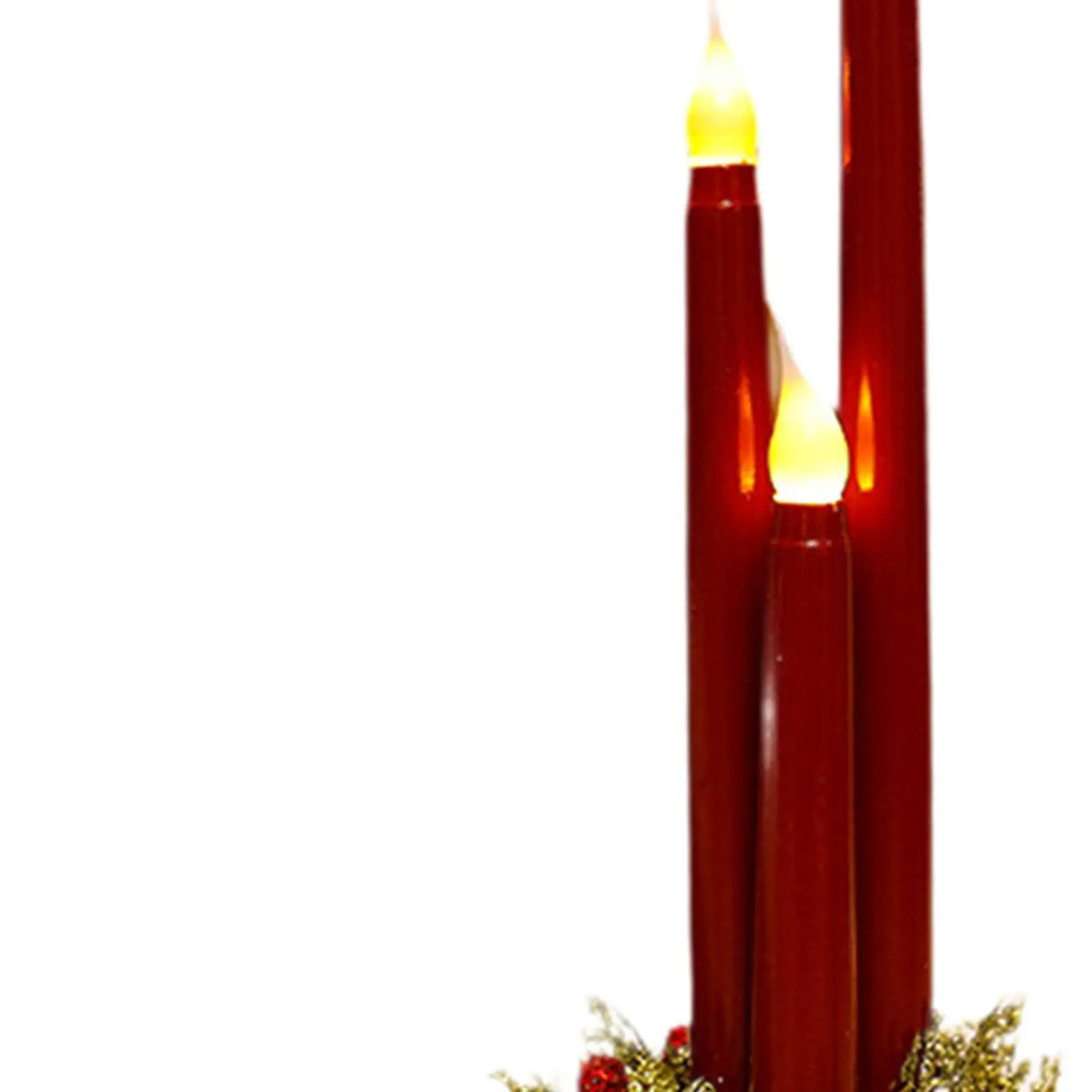 Flameless Christmas Candles, LED Candles, Photo Props, 12 Inch Tall Fake Quake