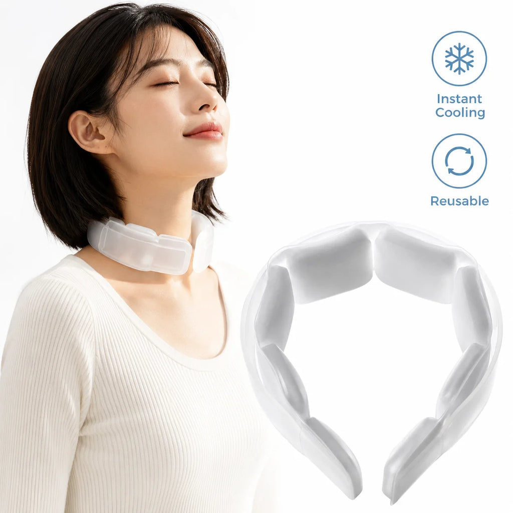 New Summer PCM Ice Neck Ring Hanging Cooling Collar Outdoor Portable Heat Relief TPU Soft Long Lasting Cool Essential Quake