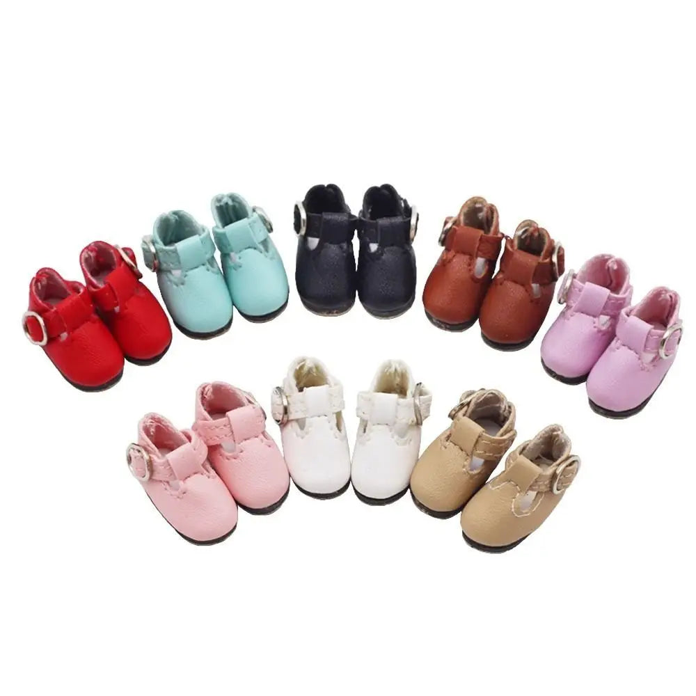 2.8cm * 1.2cm BJD Doll Shoes Mini Size PU Leather Doll Princess Shoes Fashion Design Multicolor Doll Boots 1/8 BJD Quake