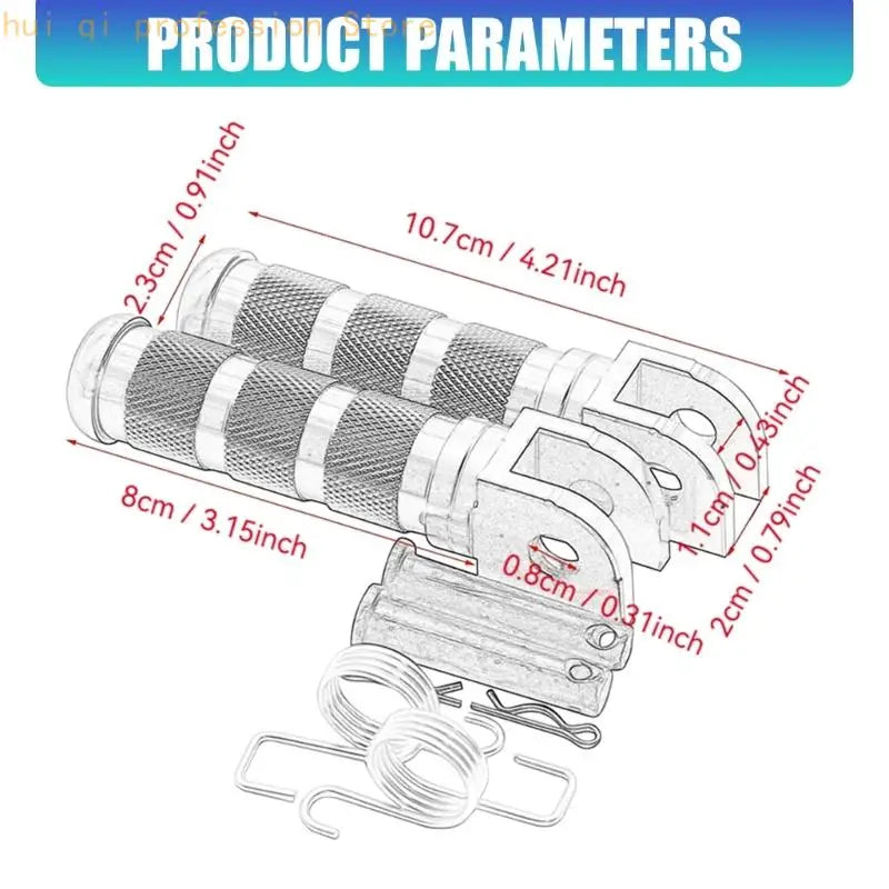 Forked Mount Motorcycle Foot Peg Assembly with Knurled Grip Texture, Machined Aluminum Build for Service Projects H8WE Quake