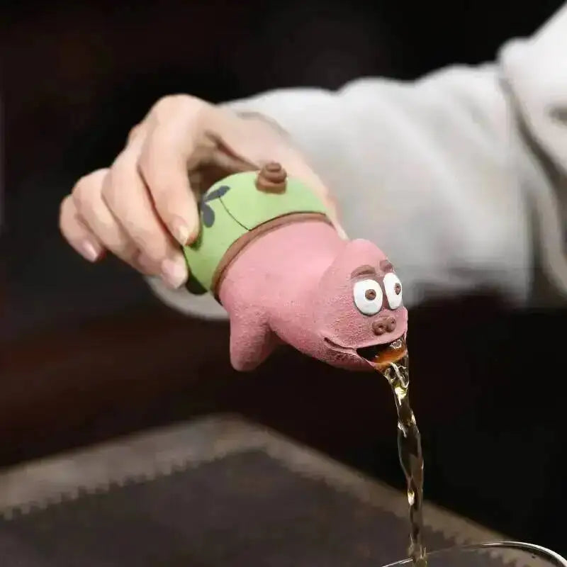 Zisha School Big Star Handheld Teapot Tea Pet Cartoon Creative Handheld Teapot Tea Brewing Pot Tea pet Quick Tea Cup Quake