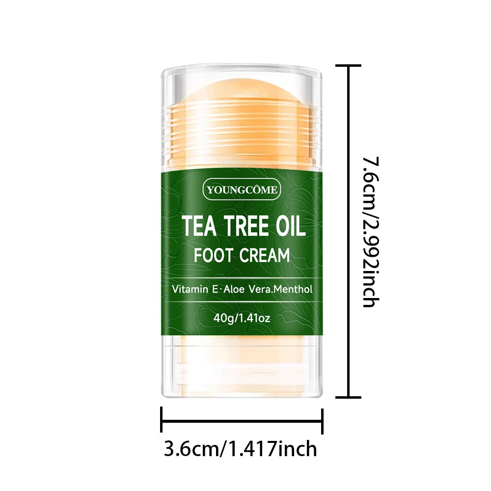 Tea Tree Oil Foot Cream Deep Hydrating Foot Care Moisturizing Roughness Softens Cracked Feet Exfoliating Foot Care Quake 40g