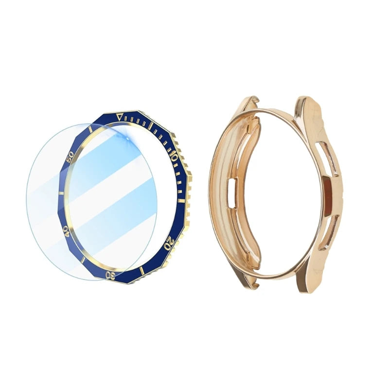Protector Shell Wristwatch Bezel Cover Housing Anti-scratch Screen Protector K1KF Quake blue gold 43mm