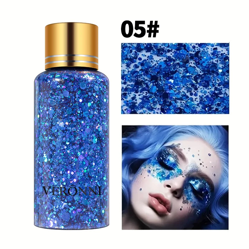 Mermaid Sequin Body Glitter Gel - Long-Lasting Shine for Carnival,Parties, Festival and Stage Performance-Great for Girls Makeup Quake 05
