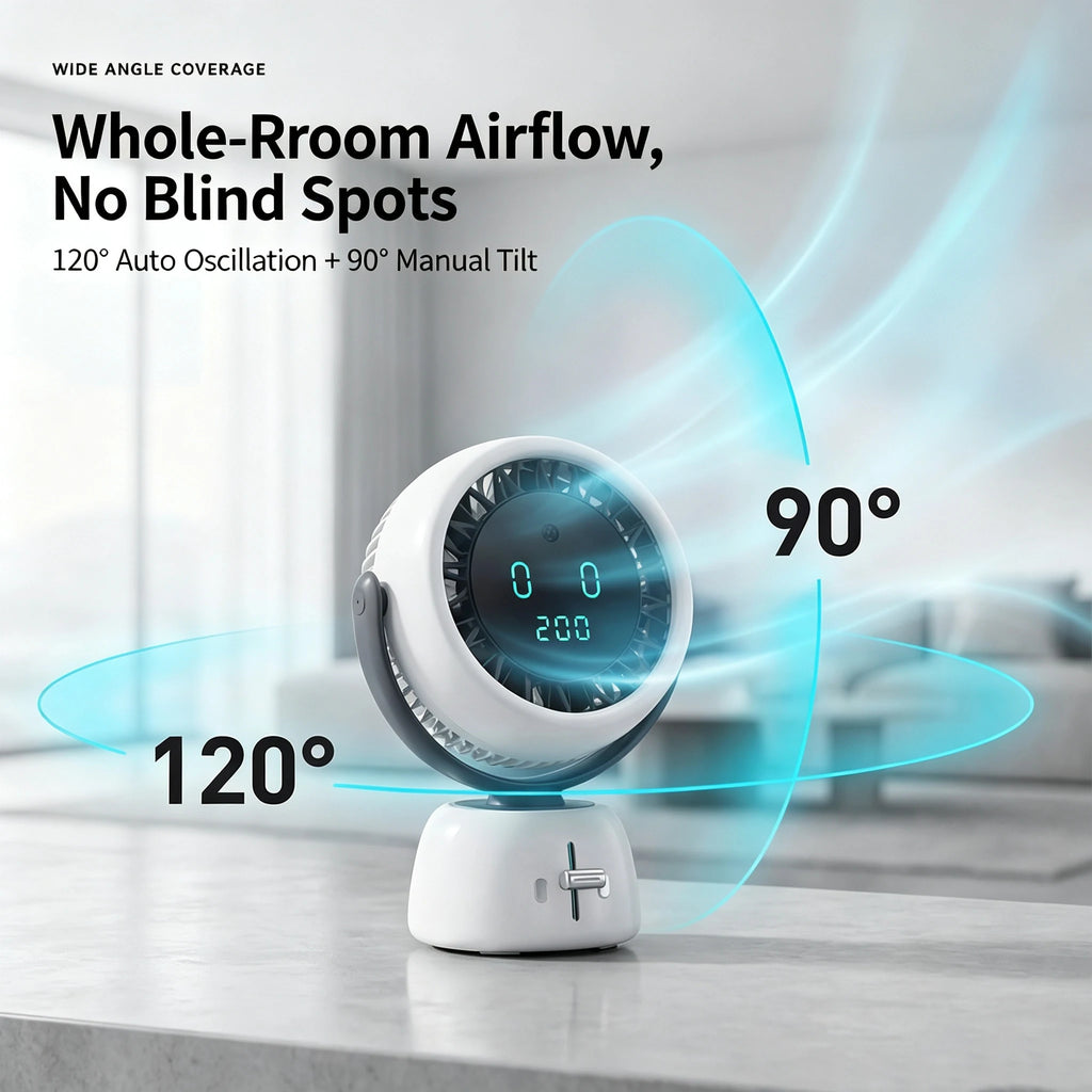 AI Face Tracking Mini Fan Smart Digital Display Portable Personal Cooling Fan for Outdoor Travel Quake