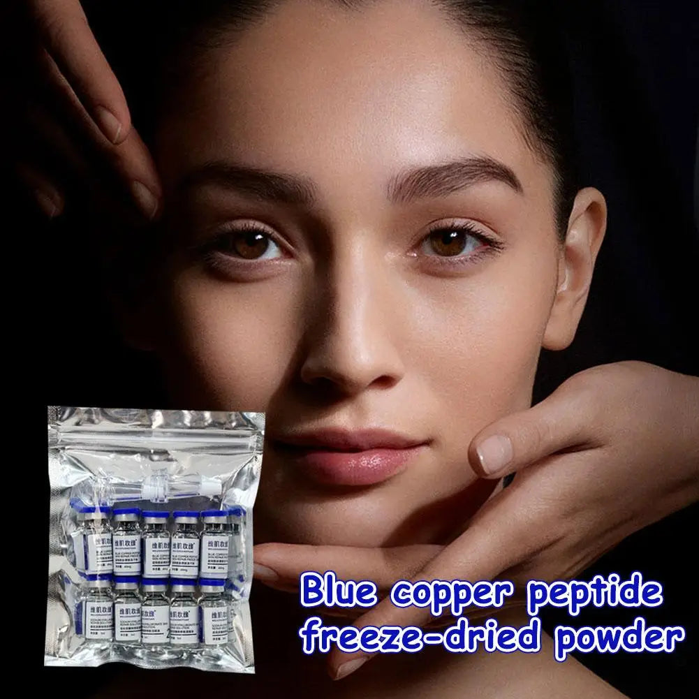 Blue Copper Peptide GHK-CU Copper Lyophilized Powder Hydration Skin Rejuvenation Improve Elasticity Repair Skin Barrier 5pairs Quake