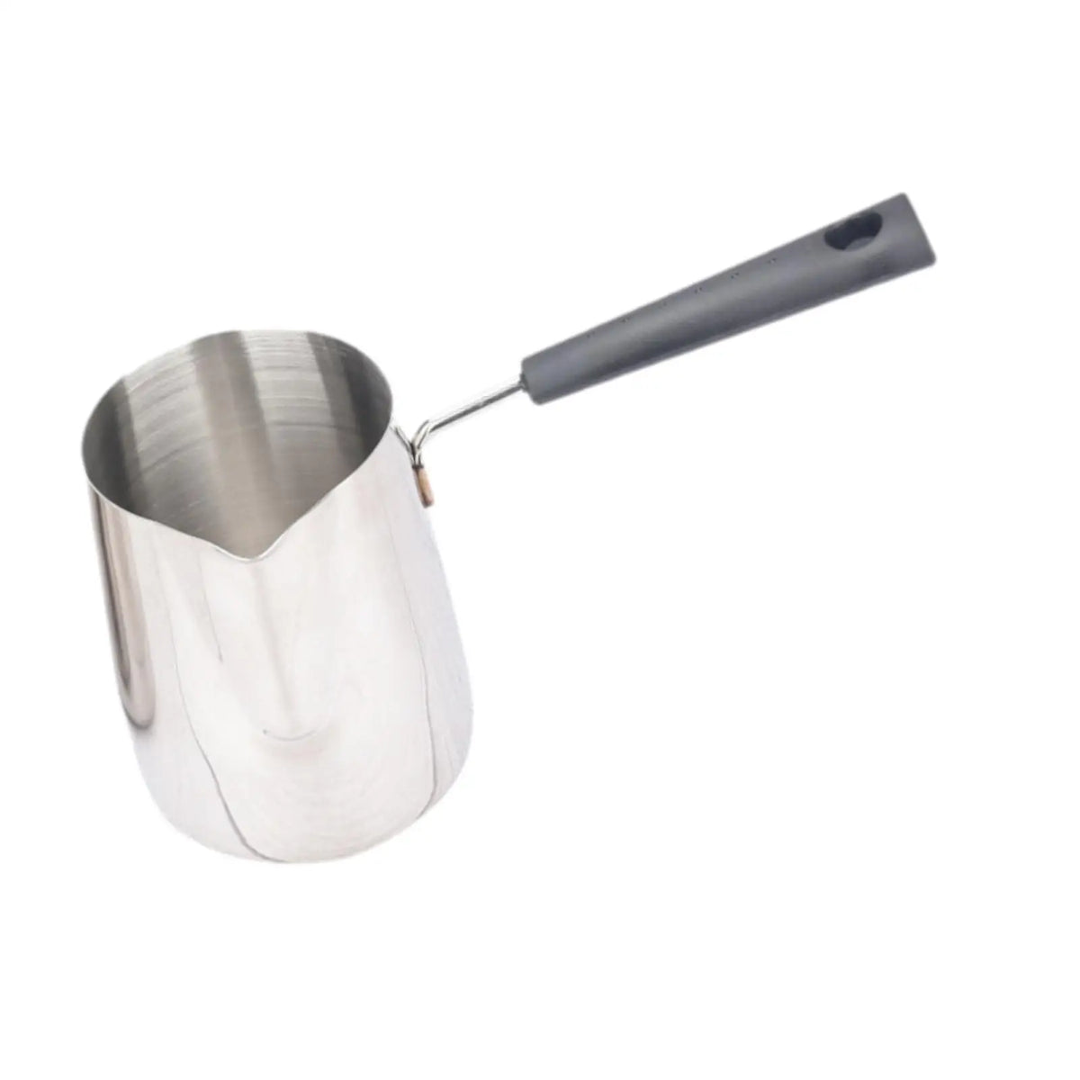Metal Turkish Coffee Pot Long Handle Hot Chocolate Maker with Pour Spout Milk Warmer Butter Melting Pot Quake 950ml