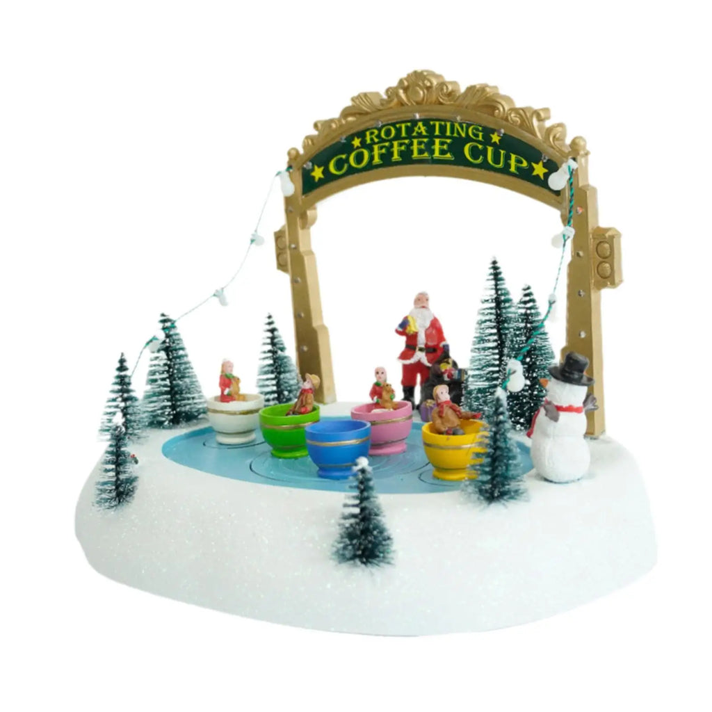 Music Box Mother Day Gifts Crafts Decorative Rotate Coffee Cup Christmas Statue for Kids Husband Girlfriend Niece Daughter Quake