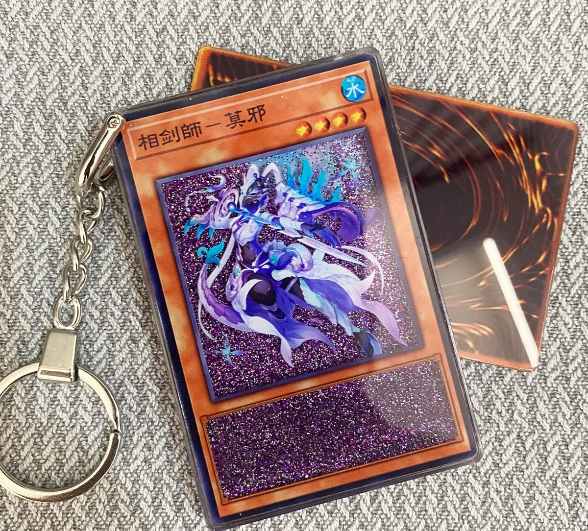 Hot Yu-Gi-Oh! Stardust Dragon Blue-Eyes White Dragon Mind Crush Sand Keychain Glitter Flow Motion Card Holder Collectible Gift Quake sku18