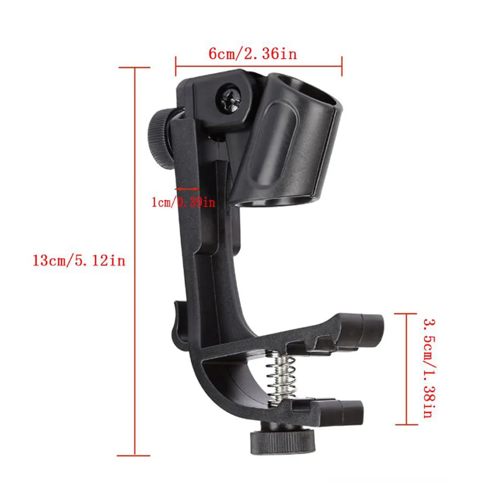 2pcs Drum Microphone Clip Holder Adjustable Shockproof Mic Clips Drum Rim Mount Clamp Quake