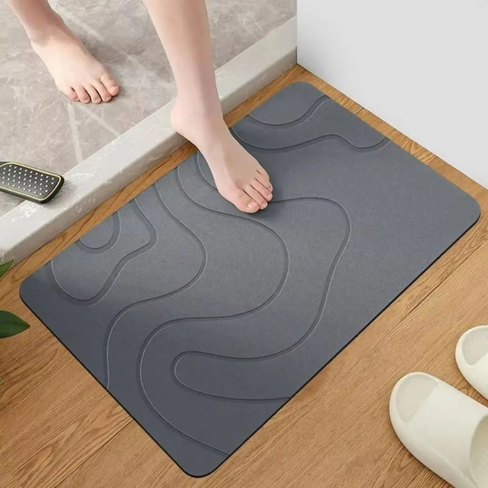 New 40x60cm Bathroom Anti-slip Mat Diatomite Stone Super Absorbent Entrance Carpet Anti-Slip Kitchen Floor Mat Quake