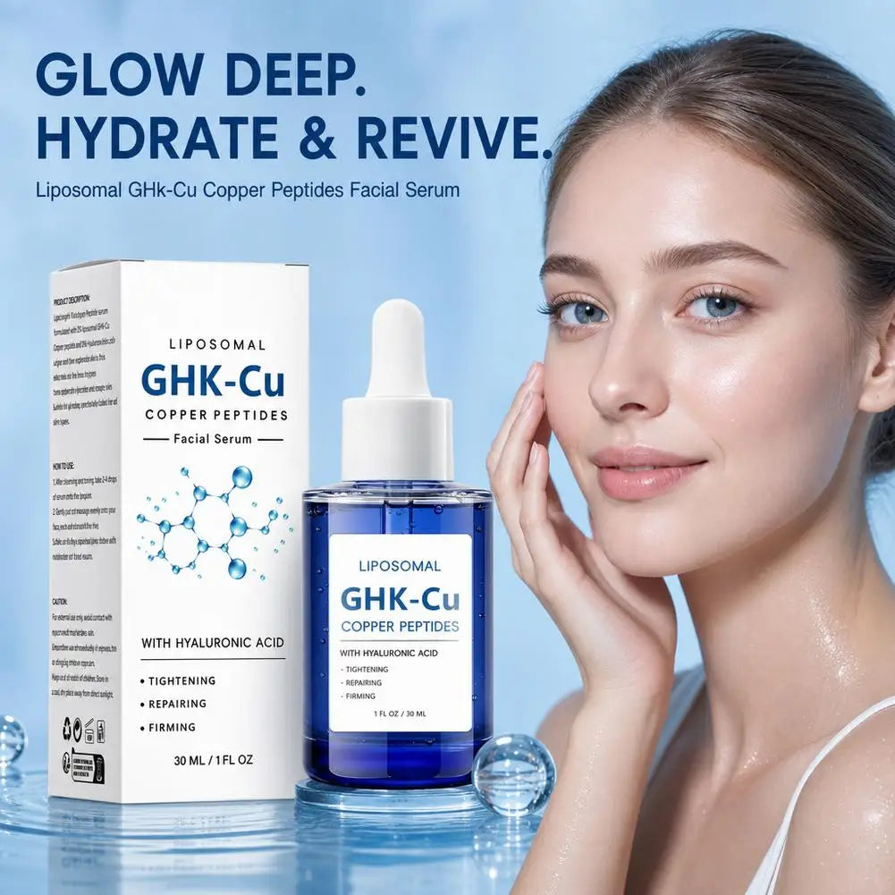 Zyvarn GHK-Cu Facial Serum | Copper Peptides Moisturizing Firming Essence with Hyaluronic Acid for Skin Tightening & Repairing Quake