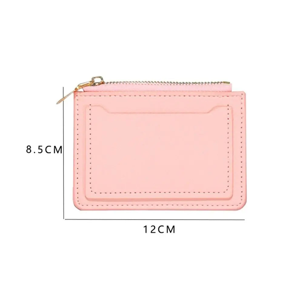 Women Mini Coin Purse PU Leather Short Wallets Card Holder Fashion Zipper Pouch Girls Money Bag Quake