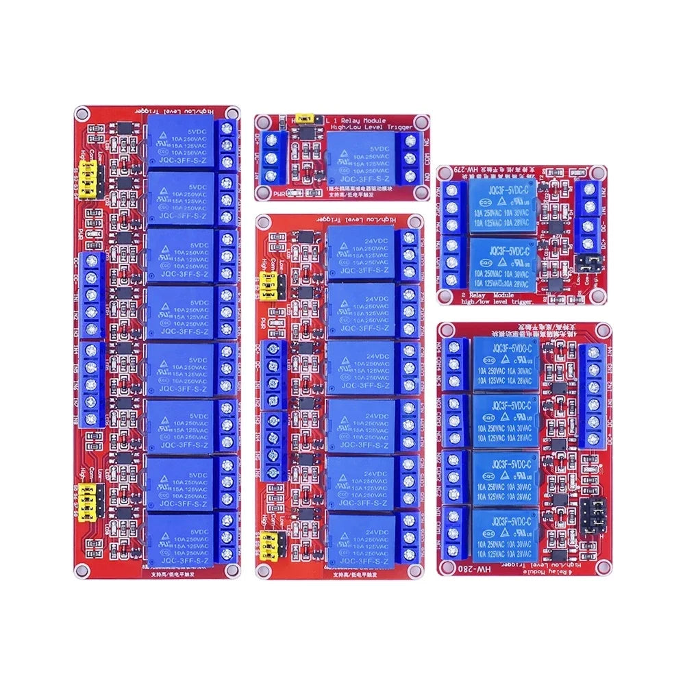 5V 12V 24V Relay Module Board 1 2 6 4 8 Channel Shield with Optocoupler Support High and Low Level Trigger for Arduino Quake